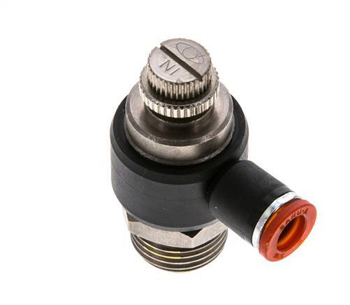 Flow Control Silencer Meter-In Elbow 8 mm - G1/2'' Brass/PA 66