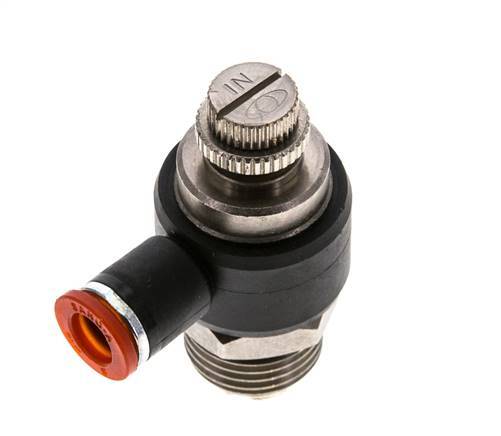 Flow Control Silencer Meter-In Elbow 8 mm - G1/2'' Brass/PA 66