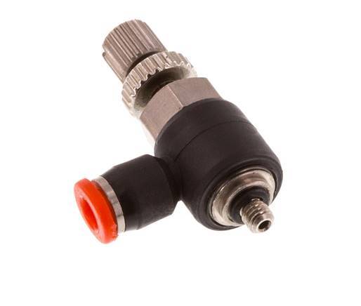 Flow Control Silencer Meter-In Elbow 3 mm - M3 Brass/PBT