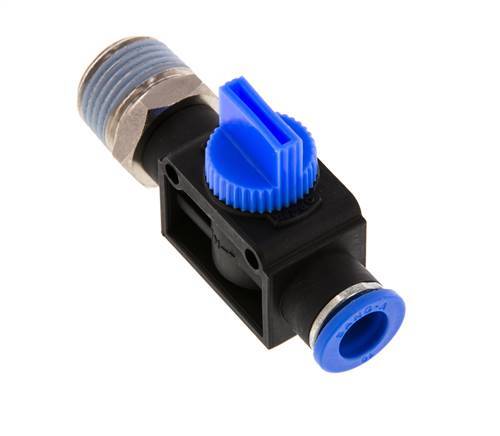 3/2-Way Shut-Off Hand Valve 10 mm - R1/2'' Plastic/Brass Tube-side venting