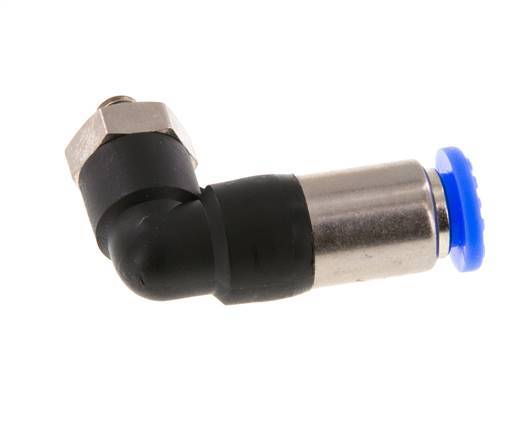 Push-In Fitting 6mm & M5 Male Auto Shut-Off Elbow Brass/PBT 0-10bar (0-145psi)