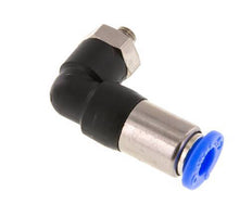 Push-In Fitting 6mm & M5 Male Auto Shut-Off Elbow Brass/PBT 0-10bar (0-145psi)