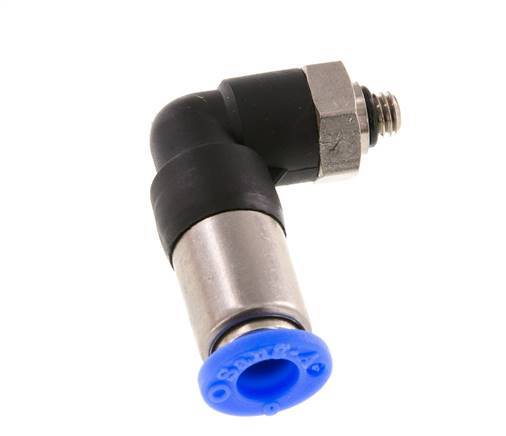 Push-In Fitting 6mm & M5 Male Auto Shut-Off Elbow Brass/PBT 0-10bar (0-145psi)