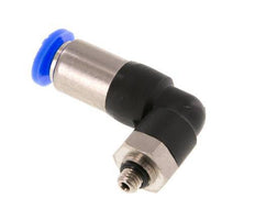 Push-In Fitting 6mm & M5 Male Auto Shut-Off Elbow Brass/PBT 0-10bar (0-145psi)