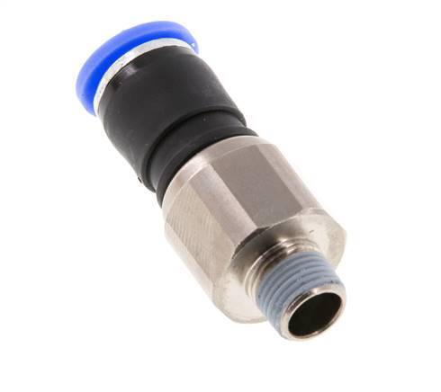 8mm & R1/8'' Swivel Joint Push-In-Male Threads Nickel-Plated Brass/PBT NBR Rotatable