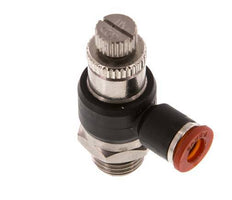 Flow Control Silencer Meter-In Elbow 6 mm - G1/4'' Brass/PA 66