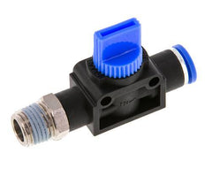 3/2-Way Shut-Off Hand Valve 8 mm - R1/4'' Plastic/Brass Tube-side venting