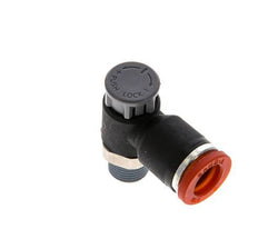 Flow Control Valve Meter-In Elbow 8 mm - R1/8'' Brass/PA 66 Locknut