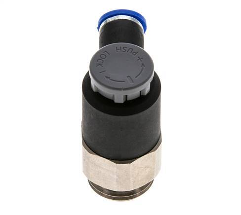 Flow Control Valve Meter-Out Elbow 8 mm - G1/2'' Brass/PA 66 Locknut