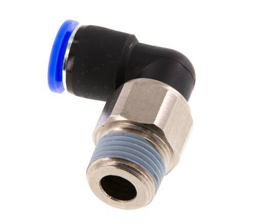 12mm & R1/2'' Elbow Swivel Joint Push-In-Male Threads Nickel-Plated Brass/PBT NBR Rotatable