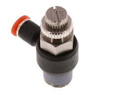 Flow Control Silencer Meter-In Elbow 4 mm - R1/4'' Brass/PA 66