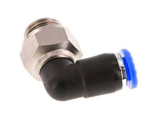 6mm & G1/4'' Elbow Swivel Joint Push-In-Male Threads Nickel-Plated Brass/PBT NBR Rotatable