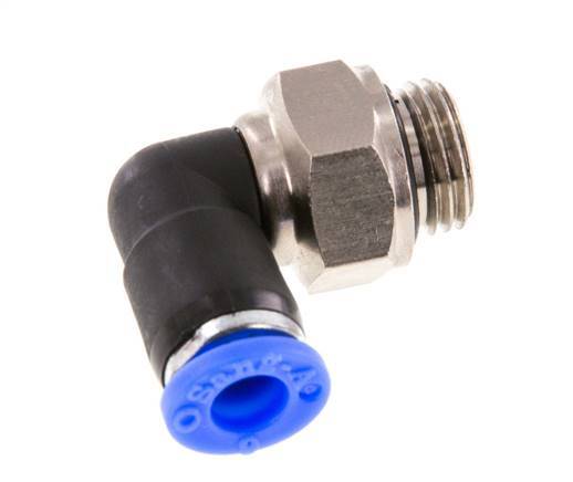 6mm & G1/4'' Elbow Swivel Joint Push-In-Male Threads Nickel-Plated Brass/PBT NBR Rotatable