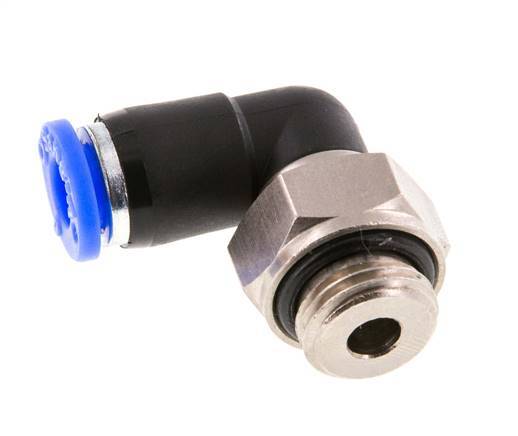 6mm & G1/4'' Elbow Swivel Joint Push-In-Male Threads Nickel-Plated Brass/PBT NBR Rotatable