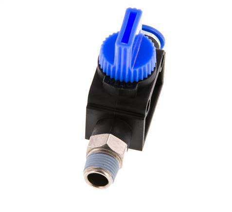 3/2-Way Shut-Off Hand Valve 6 mm - R1/8'' Plastic/Brass Thread-side venting