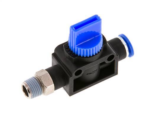 3/2-Way Shut-Off Hand Valve 6 mm - R1/8'' Plastic/Brass Thread-side venting