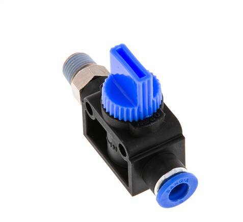 3/2-Way Shut-Off Hand Valve 6 mm - R1/8'' Plastic/Brass Thread-side venting