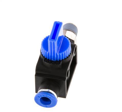 3/2-Way Shut-Off Hand Valve 6 mm - R1/8'' Plastic/Brass Thread-side venting