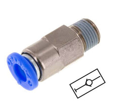 Push-In Fitting 8mm & R1/8'' Male Auto Shut-Off Brass/PBT 0-10bar (0-145psi)