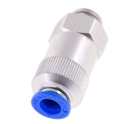 Push-In Check Valve 10mm & G3/8'' Male Aluminum 0.2-10bar (3-145psi) Thread-Hose