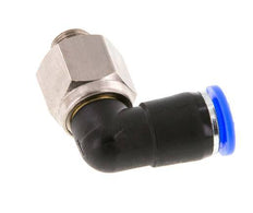 8mm & G1/8'' Elbow Swivel Joint Push-In-Male Threads Nickel-Plated Brass/PBT NBR Rotatable
