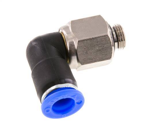 8mm & G1/8'' Elbow Swivel Joint Push-In-Male Threads Nickel-Plated Brass/PBT NBR Rotatable
