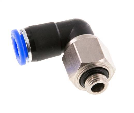 8mm & G1/8'' Elbow Swivel Joint Push-In-Male Threads Nickel-Plated Brass/PBT NBR Rotatable