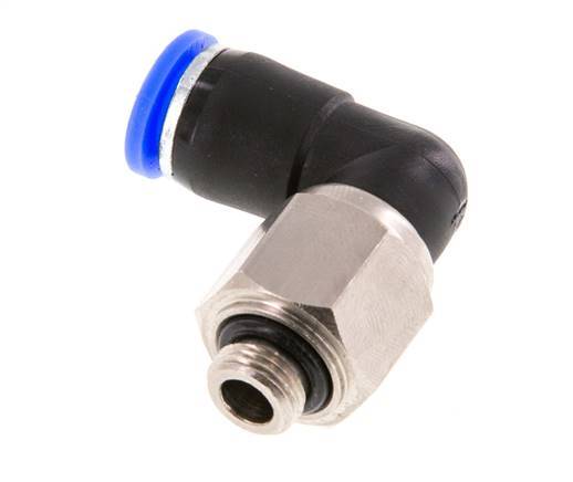8mm & G1/8'' Elbow Swivel Joint Push-In-Male Threads Nickel-Plated Brass/PBT NBR Rotatable