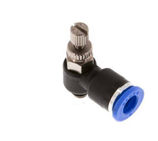 Flow Control Silencer Meter-Out Elbow 6 mm - M5 Brass/PA 66