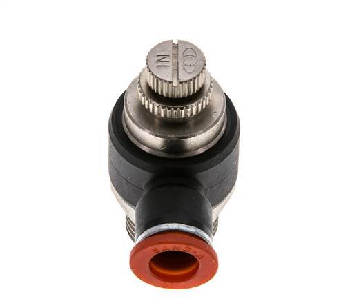 Flow Control Silencer Meter-In Elbow 10 mm - G1/2'' Brass/PA 66