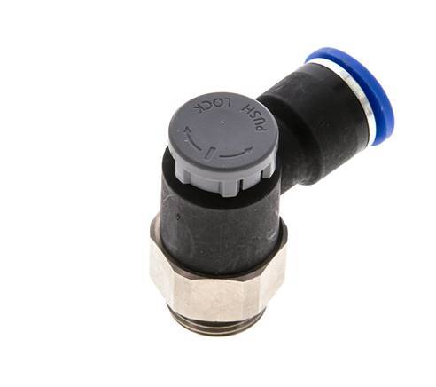 Flow Control Valve Meter-Out Elbow 10 mm - G3/8'' Brass/PA 66 Locknut