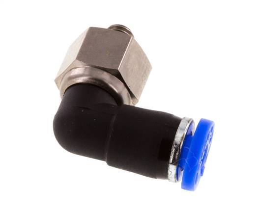 4mm & M5 Elbow Swivel Joint Push-In-Male Threads Nickel-Plated Brass/PBT NBR Rotatable
