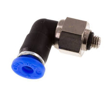 4mm & M5 Elbow Swivel Joint Push-In-Male Threads Nickel-Plated Brass/PBT NBR Rotatable