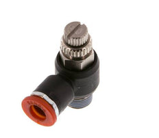 Flow Control Silencer Meter-In Elbow 6 mm - R1/8'' Brass/PA 66