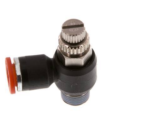 Flow Control Silencer Meter-In Elbow 6 mm - R1/8'' Brass/PA 66