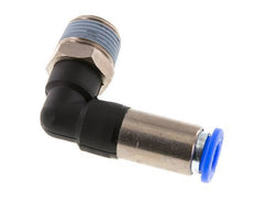 Push-In Fitting 8mm & R3/8'' Male Auto Shut-Off Elbow Brass/PBT 0-10bar (0-145psi)