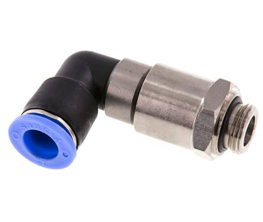 12mm & G3/8'' Elbow Quick Swivel Joint Push-In-Male Threads Nickel-Plated Brass/PBT NBR Rotatable