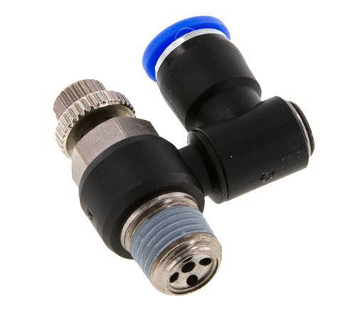 Flow Control Silencer Meter-Out Rotatable 8 mm - R1/4'' Brass/PA 66