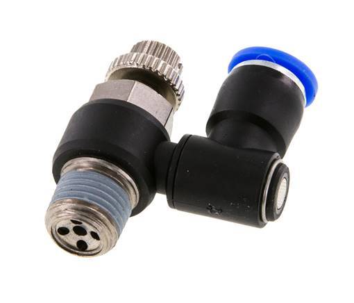 Flow Control Silencer Meter-Out Rotatable 8 mm - R1/4'' Brass/PA 66