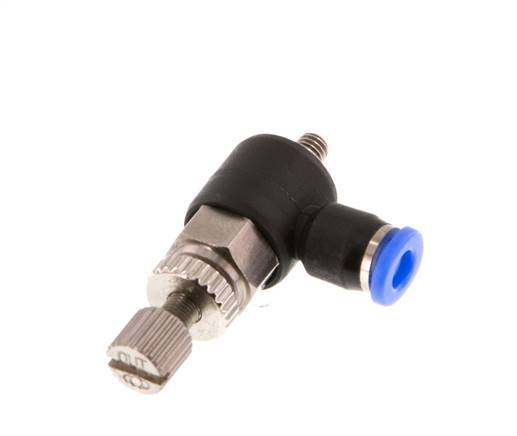 Flow Control Silencer Meter-Out Elbow 3 mm - M3 Brass/PBT