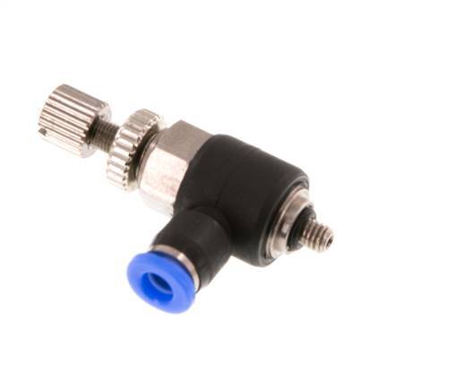 Flow Control Silencer Meter-Out Elbow 3 mm - M3 Brass/PBT