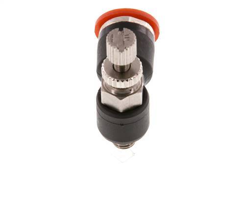 Flow Control Silencer Meter-In Elbow 6 mm - M5 Brass/PA 66