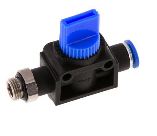 3/2-Way Shut-Off Hand Valve 6 mm - G1/8'' Plastic/Brass Thread-side venting