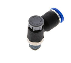 Flow Control Valve Meter-Out Elbow 8 mm - R1/8'' Brass/PA 66 Locknut
