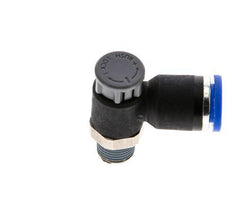 Flow Control Valve Meter-Out Elbow 8 mm - R1/8'' Brass/PA 66 Locknut