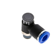 Flow Control Valve Meter-Out Elbow 8 mm - R1/8'' Brass/PA 66 Locknut