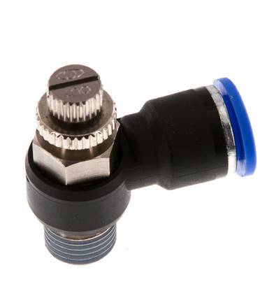 Flow Control Silencer Meter-Out Elbow 10 mm - R1/4'' Brass/PA 66
