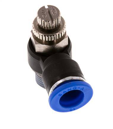 Flow Control Silencer Meter-Out Elbow 10 mm - R1/4'' Brass/PA 66