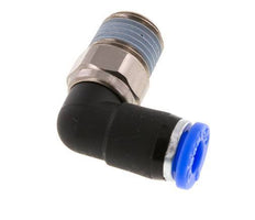 6mm & R1/4'' Elbow Swivel Joint Push-In-Male Threads Nickel-Plated Brass/PBT NBR Rotatable