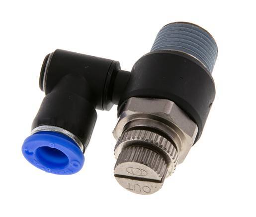 Flow Control Silencer Meter-Out Rotatable 8 mm - R3/8'' Brass/PA 66